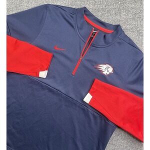 Nike Dri Fit Dixie State University Pullover 1/4 Zip Red Blue Size L